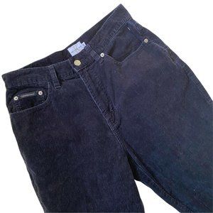 Calvin Klein Vintage Corduroy Women's Pants 6 Black High Waisted Tapered Cords